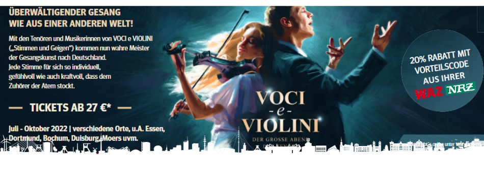 Voci e Violini | versch. Orte und Termine NRW | Tickets ab 21,60 €