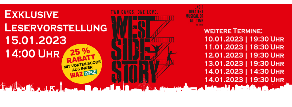 WEST SIDE STORY - TWO GANGS. ONE LOVE. | Grugahalle Essen | Tickets ab 49,90 €