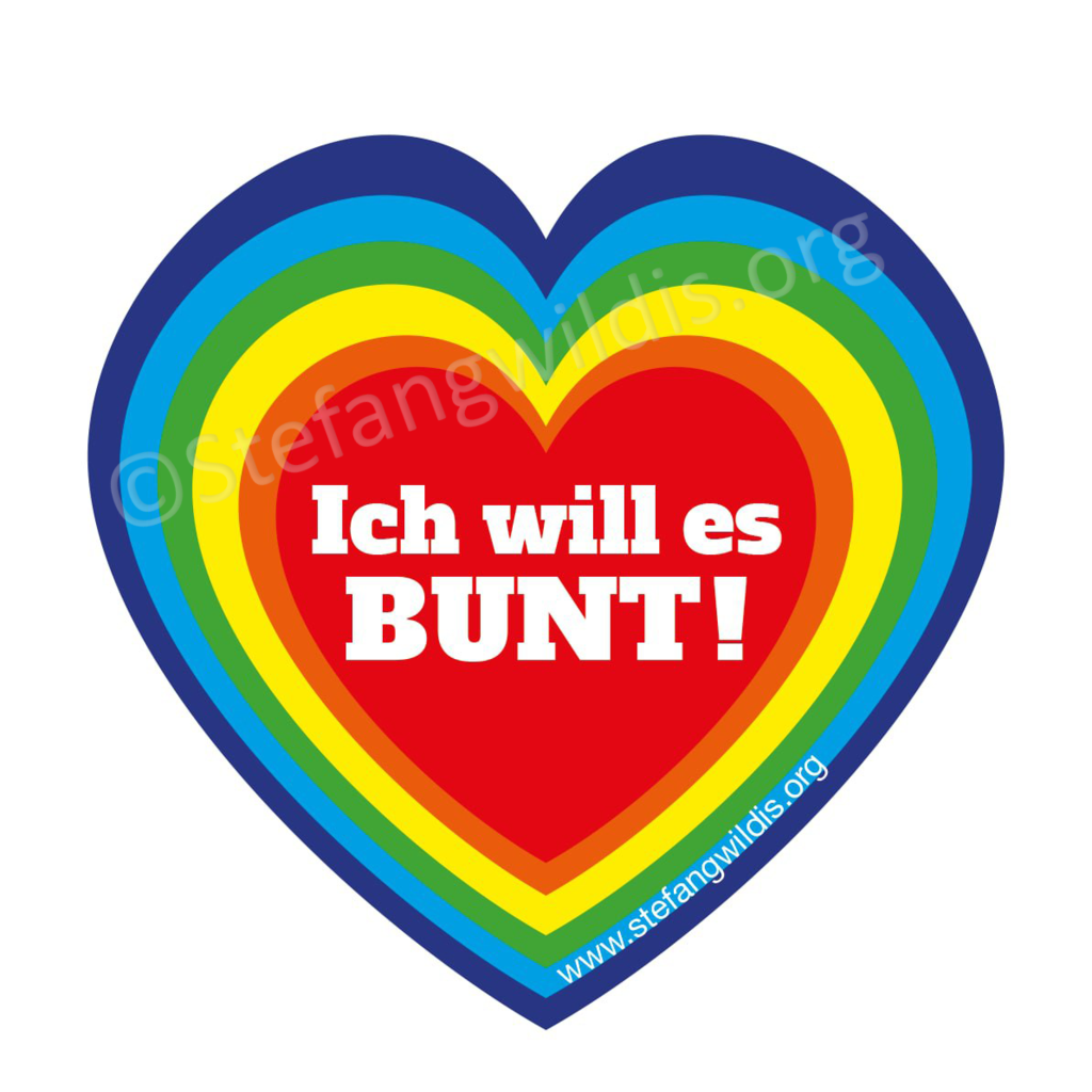 "Ich will es Bunt!" (Aufkleber im 10er Paket) - Produkt: Aufkleber